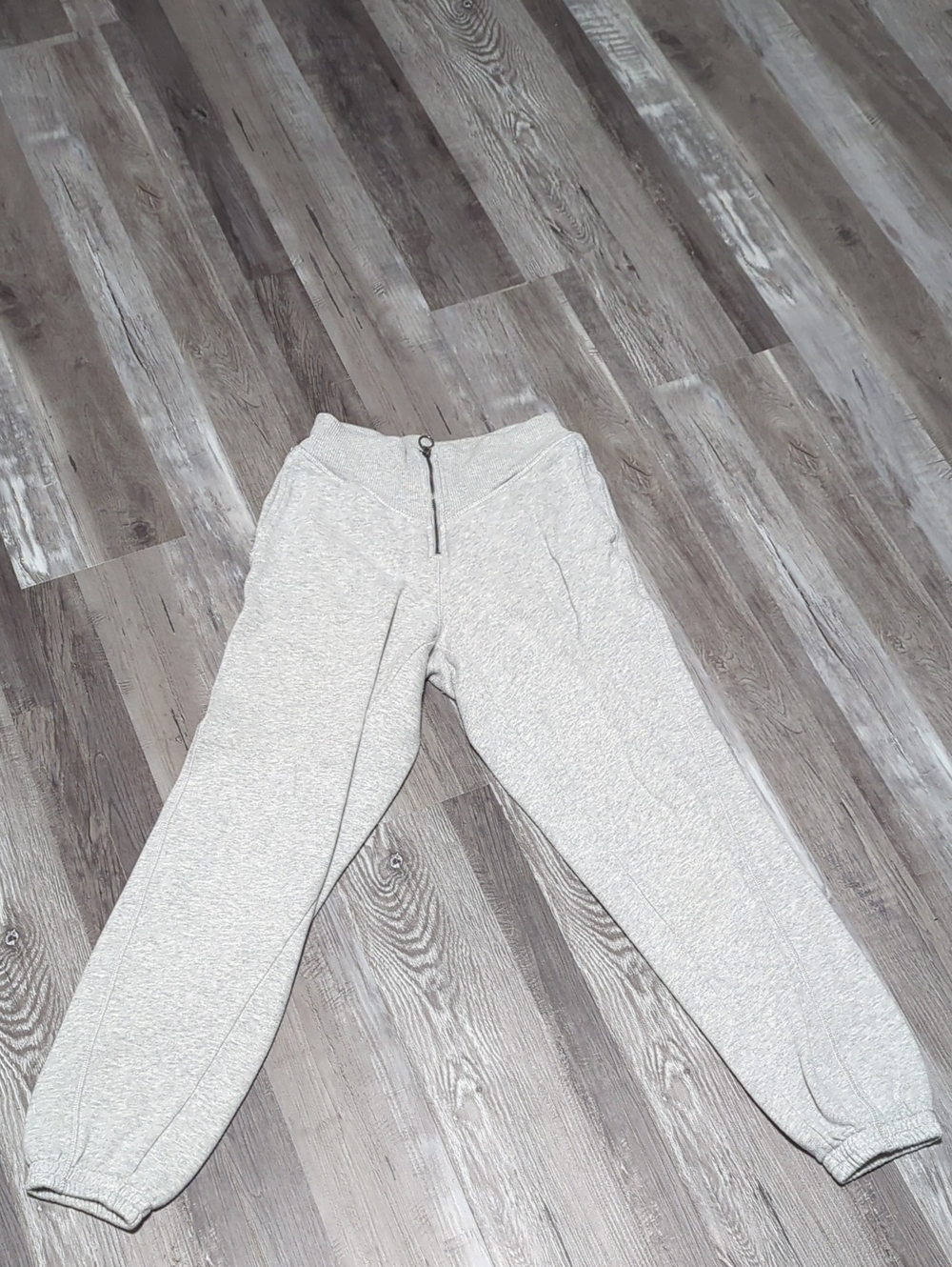 aerie Light Gray Zip-Front Jogger Pants
